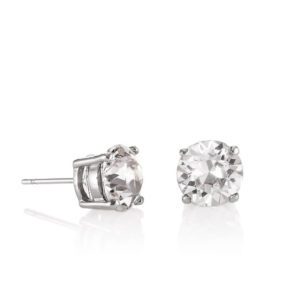 A pair of diamond earrings with one earring missing.