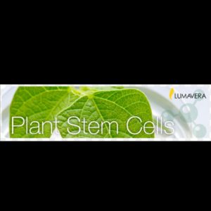 A banner with the words plant stem cells on it.