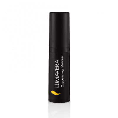 A black tube of mascara on top of a white surface.