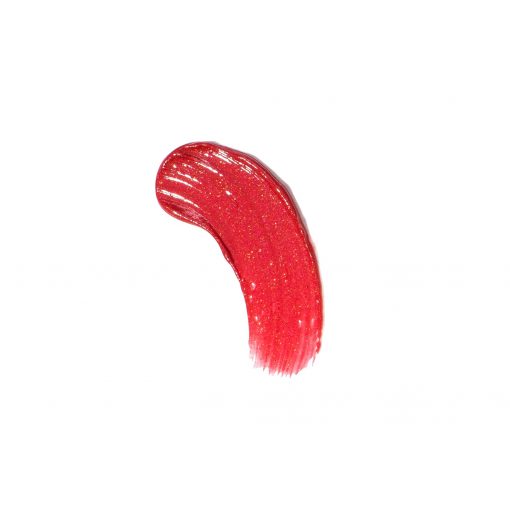 A red brush is on top of white background.
