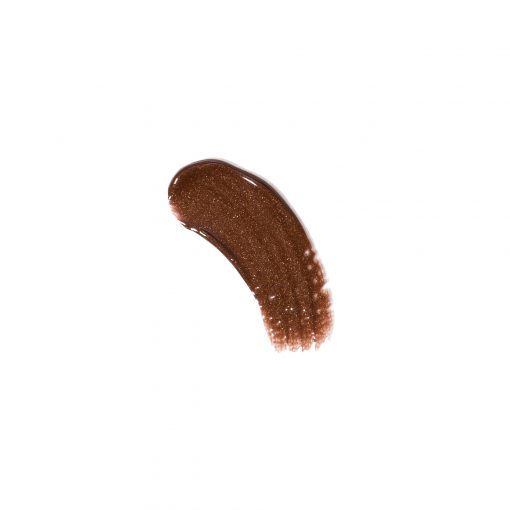 A brown stick of lipstick on top of white background.