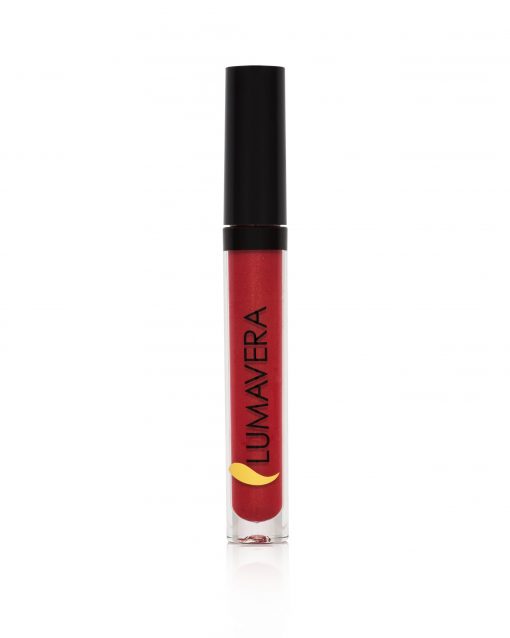A red liquid lipstick with black lid.